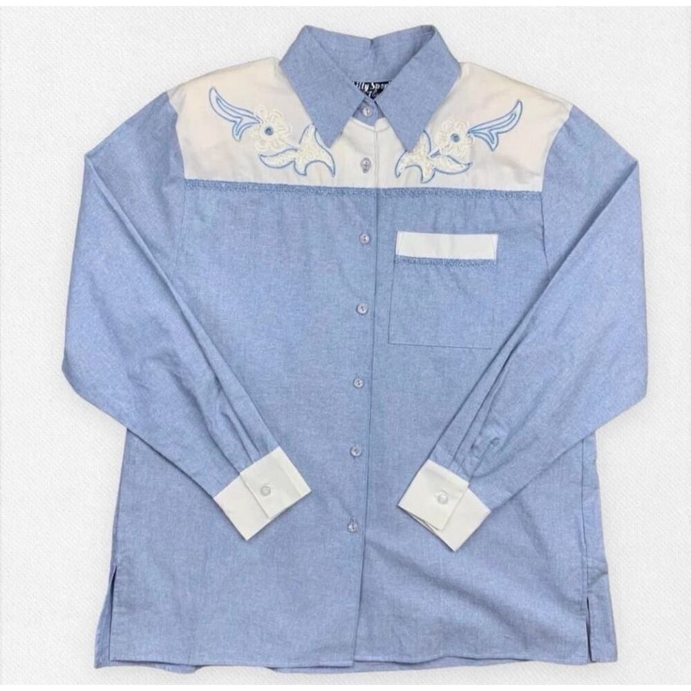 Lilly of California 100% cotton. 70's or 80's Vintage Button Down Shirt‎ Medium